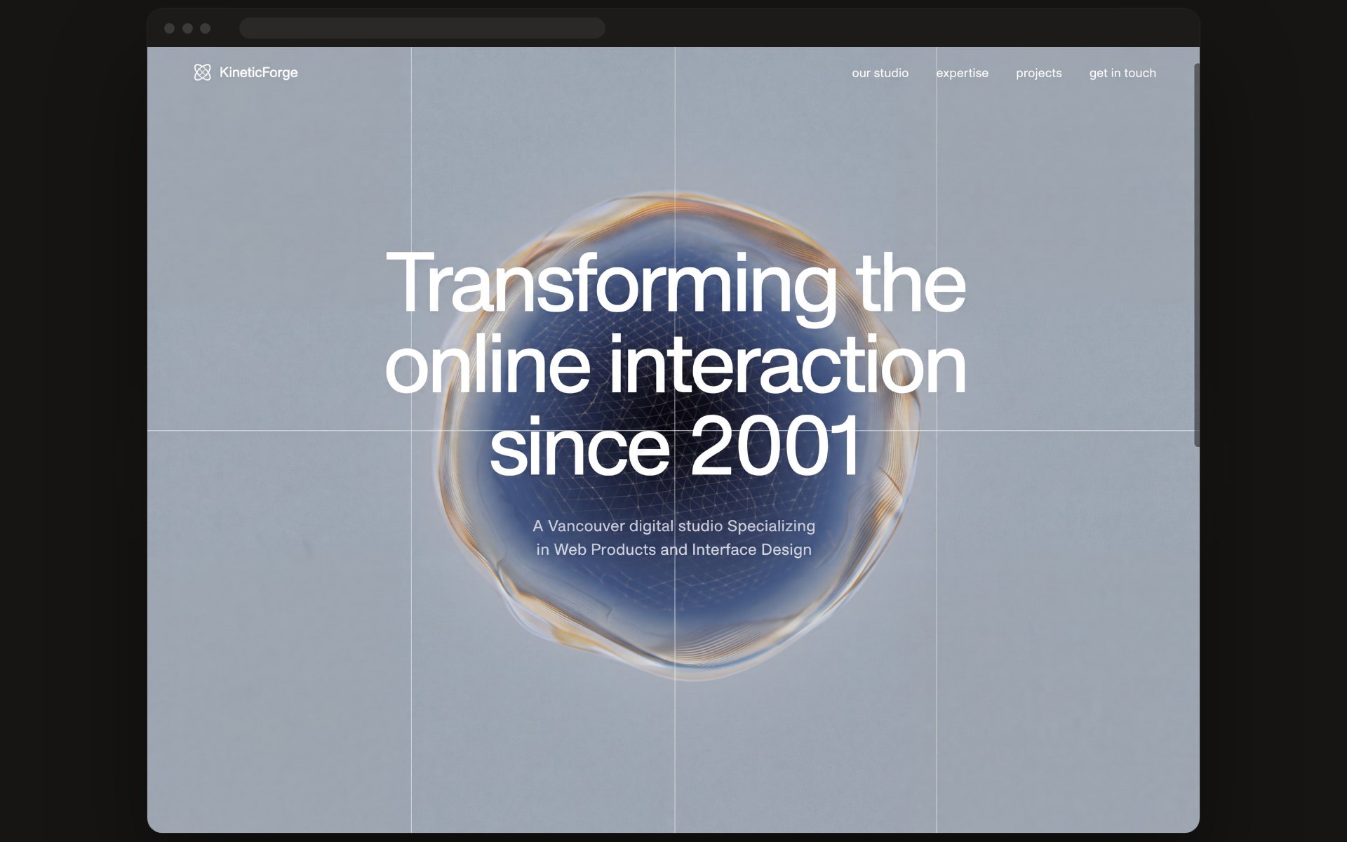Halo, a soft futuristic website style, in a browser window